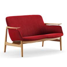 House of Finn Juhl - 53 Sofa, Dark oiled oak, Cat. 4 Vidar 582 - Soffor - Finn Juhl - Röd,Träfärgad