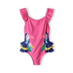 MINOTI Badedragt curry / smaragd / brombær / pink - 104-110