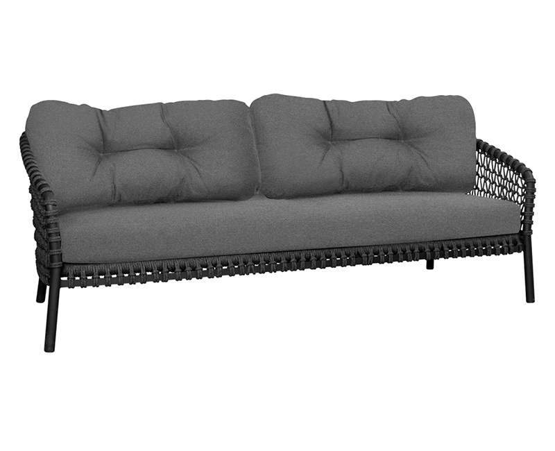 Cane-line Ocean Large 3-pers. sofa inkl. hynder - Dark Grey