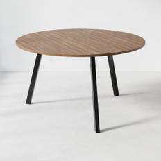 Konferencebord Viggo - Rundt, Højde 90 cm, Diameter Ø160 cm, Bordplade Valnød, Understel Sort
