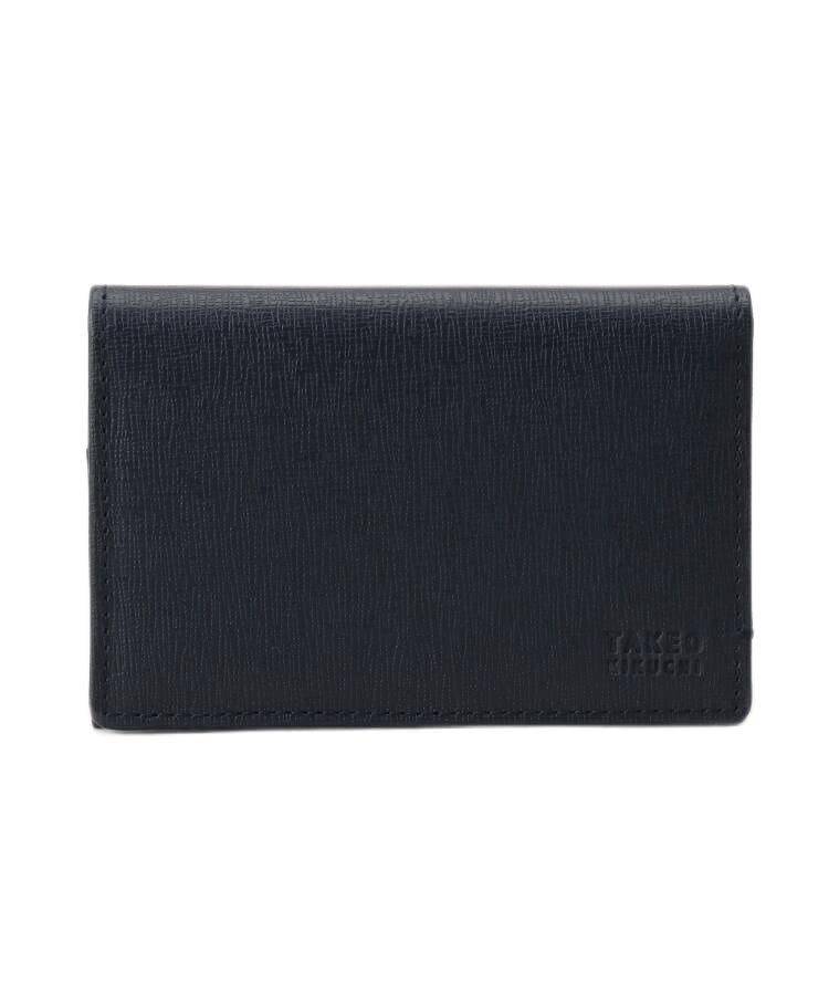 Business Card Holder Color Embossed Leather Business Card Holder IC Card Tier G8701294 Navy [Takeo Kikuchi] & Men's (693) 00(FREE)