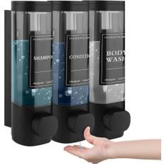 Lollanda Sæbedispenser Vægmonteret – 3-rums brusedispenser 300ml x3, til shampoo og sæbe