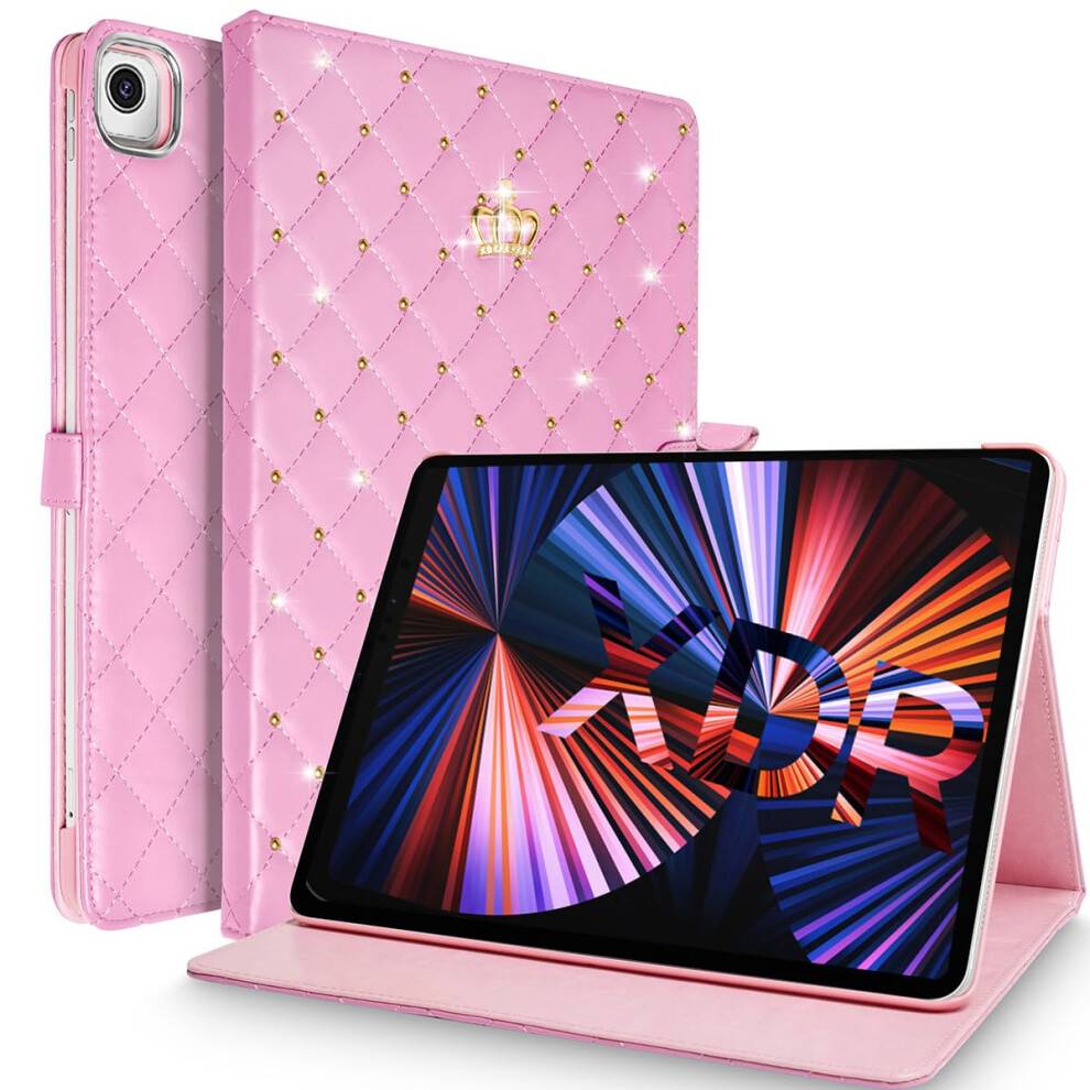 Moderne Crown-cover til 10,2" iPad 9./8./7. generation, stødsikkert cover med justerbar stativ og indbygget blyantholder
