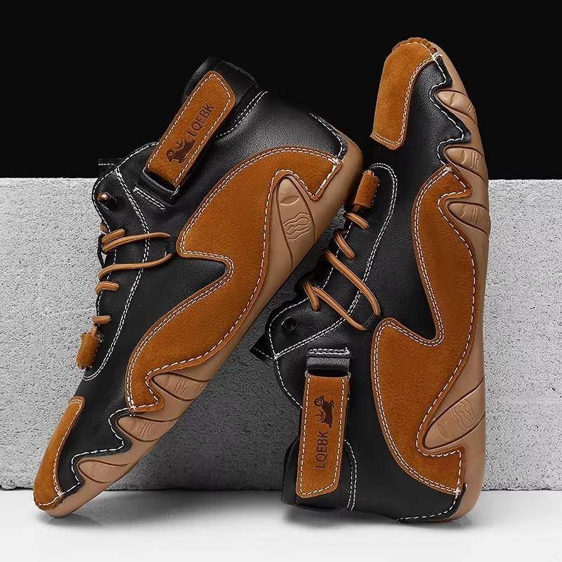 Men's Walking Shoes High Quality Design Soft Comfortable Stitching Flat Shoes for Street Fashion Versatile Walking Travel Shoes 36