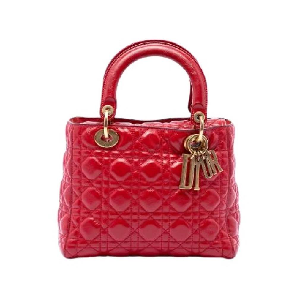 Dior Vintage Pre-owned Supple Lady Dior - Vintage - Dame - Rød - ONE SIZE - Læder