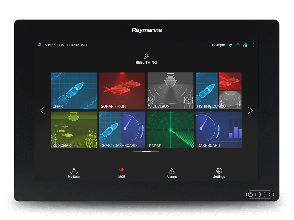 AXIOM 12" RV Multifunktions Display Raymarine - VÆLG VARIANT! - Med integreret Realvision 3D, 600W sonar med RV-100 transducer