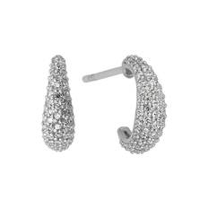 byBiehl - Ocean flow sparkle hoops i sølv, small - 4-4204-R