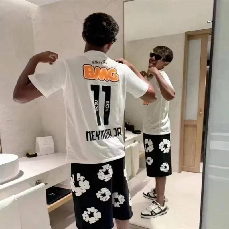 Vintage Santosi Familj Fotbollströja Barn 3D-tryckt T-shirt Junior Neymar Fotboll Vuxen Kortärmad Herr Dam T-shirt Topp Oversized Y2k Kläder cm