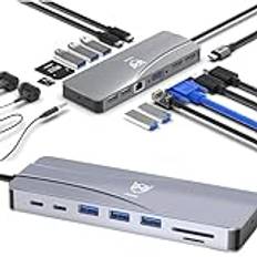 Good2know Usb C Hub - 14 i 1-4K Hdmi - dockningsstation - USB-splitter - lämplig för alla USB-C-kompatibla enheter, macbook pro, air