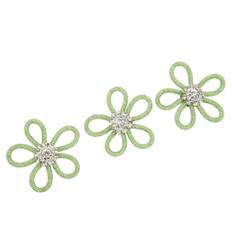 3Pcs Shoe Brooch Cute Colours 6cm Rhineston Wide Flower Shape Clothing Brooch for Shoes Bag Wedding