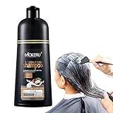 Svart Instant Hair Color Shampoo För Grått Hår - 500ml Black Hair Dye Shampoo For Men Women | Hårfärgande schampo på några minuter, Dye Shampoo för grått hår, Skyddar hårskador, Ingen Yajimsa