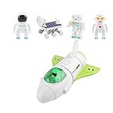 Rymdraket leksak för barn, rymdfärja äventyr rymden leksak med astronautfigur, Space Rover leksak raket leksak pedagogisk leksak lekset gåva för pojkar