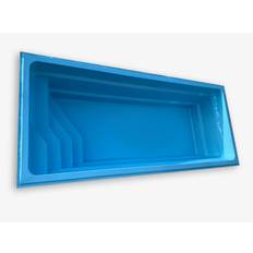 Glasfiberpool Diamant 6,50 x 3,00 x 1,55 m (Anpassningsbar) Utan Pooltak Mr silence 9 kW