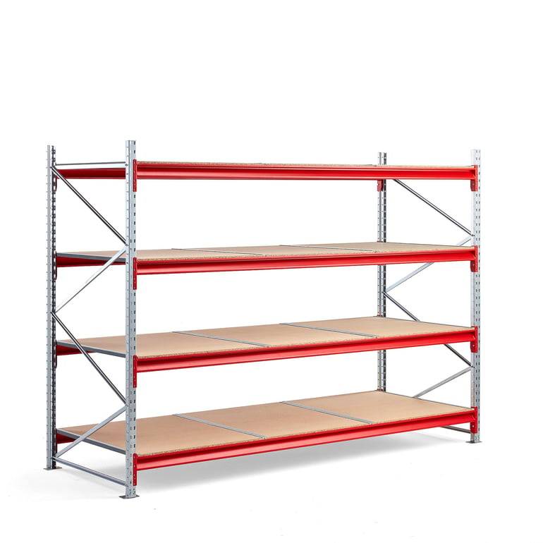 Lagerhylla TOUGH, grundsektion, 2000x2800x1000 mm, 4 trähyllplan
