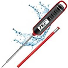 Digital grilltermometer, hoyiours köttermometer, 3s omedelbar, matlagningstermometer IPX6 vattentät stektermometer med lång sond, inbyggd magnet, perfekt för kök, matlagning, grill, grill