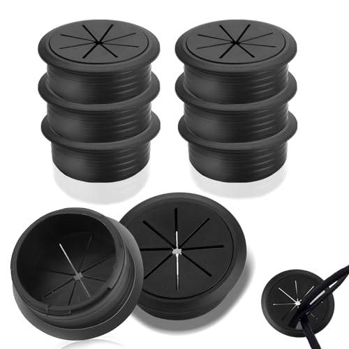 SWTYExt 50 mm Kabelgenomföring för Skrivbord, 6 Stycken Kabelgenomföring Svart