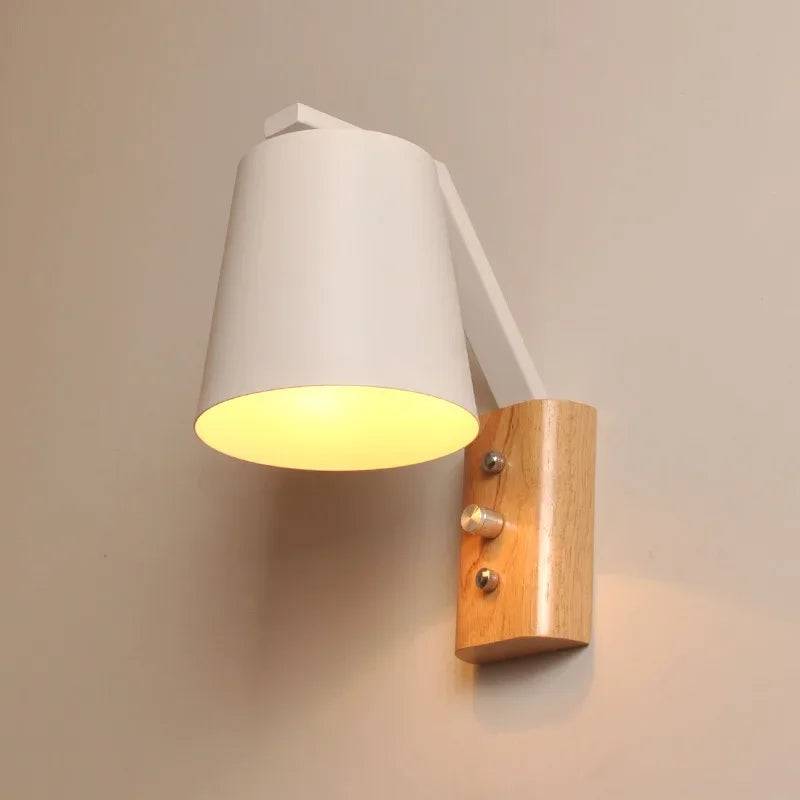 WoodGlow Lampa – LED Vägglampa för Sovrum - Vit / Ingen glödlampa
