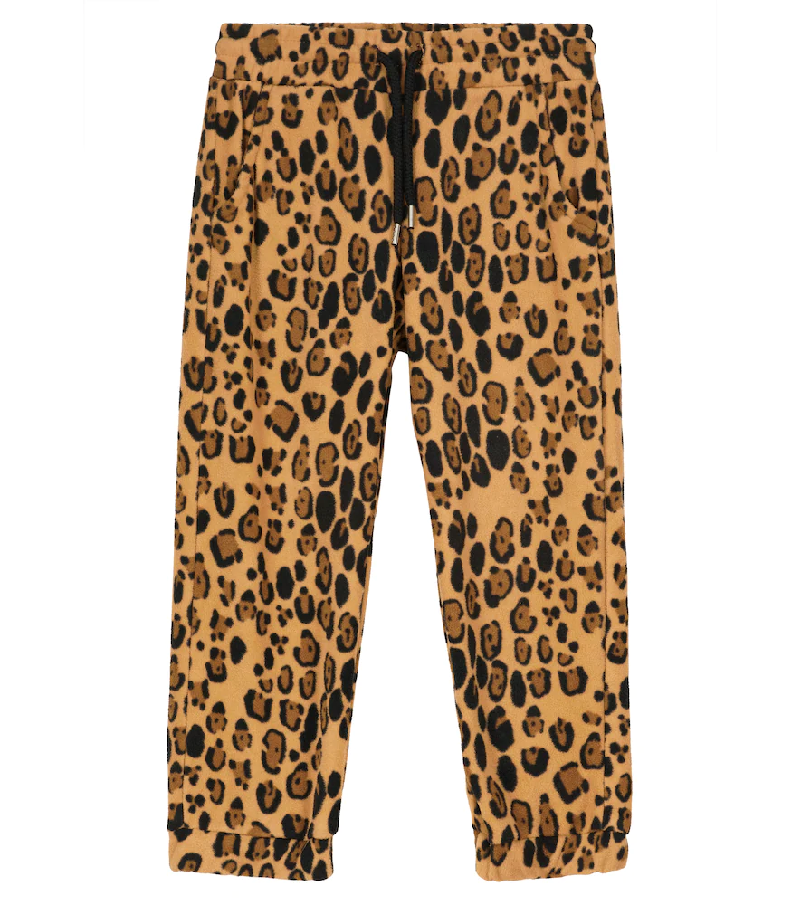 Mini Rodini Leopard printed fleece sweatpants