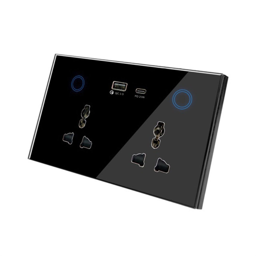 Tuya WIFI Smart vægstik med USB Type-C UK Smart Plug UK stik A