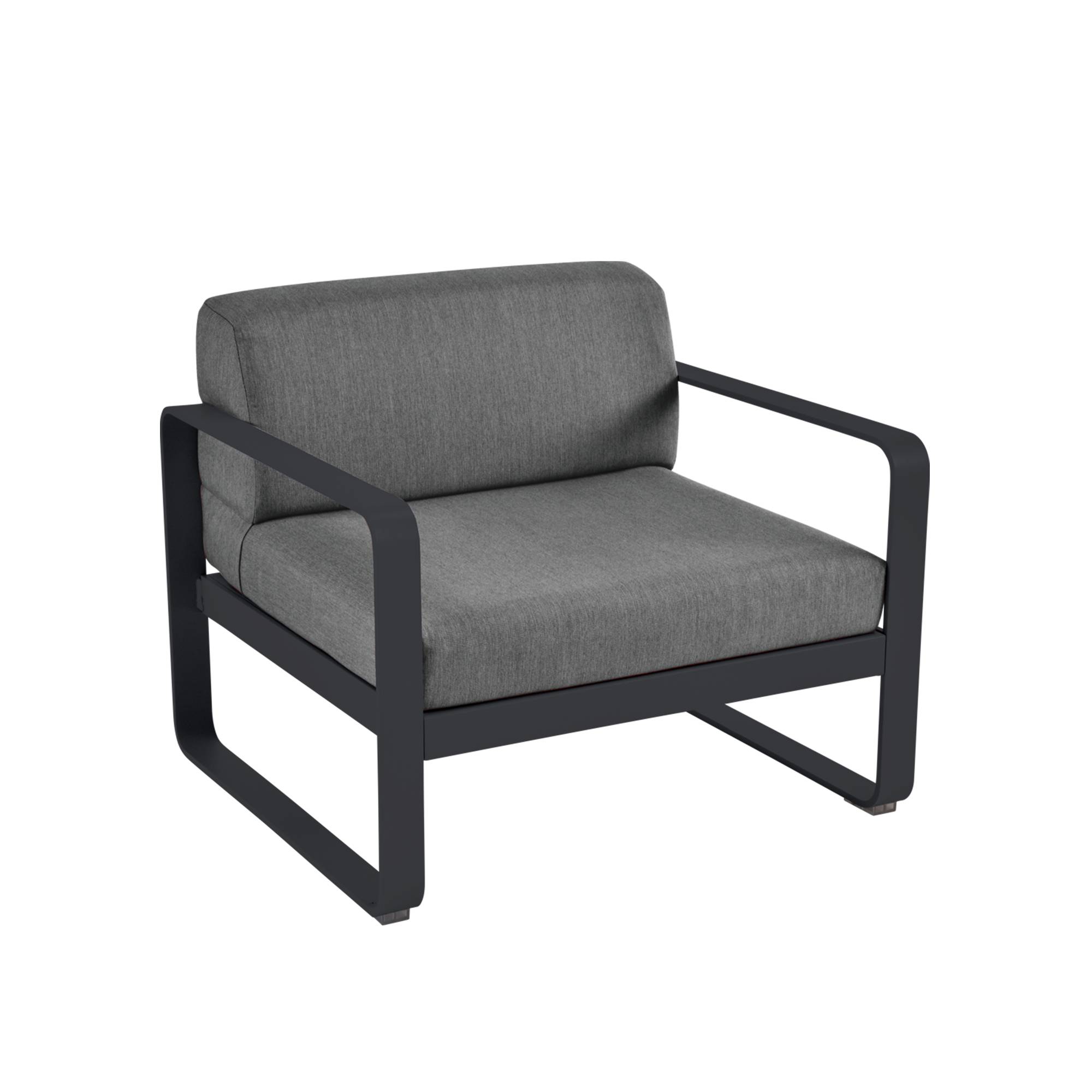 Fermob - Bellevie Armchair Graphite Grey Cushions, Anthracite - Fåtöljer utomhus - Pagnon & Pelhaître - Grå - Metall/Plast