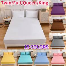 New Arrival 15 Colors Elastic Fitted Sheet 12 Inches Deep Pockets Brushed Microfiber Mattress Covers Set Twin Full Queen King Size 120*200+30cm