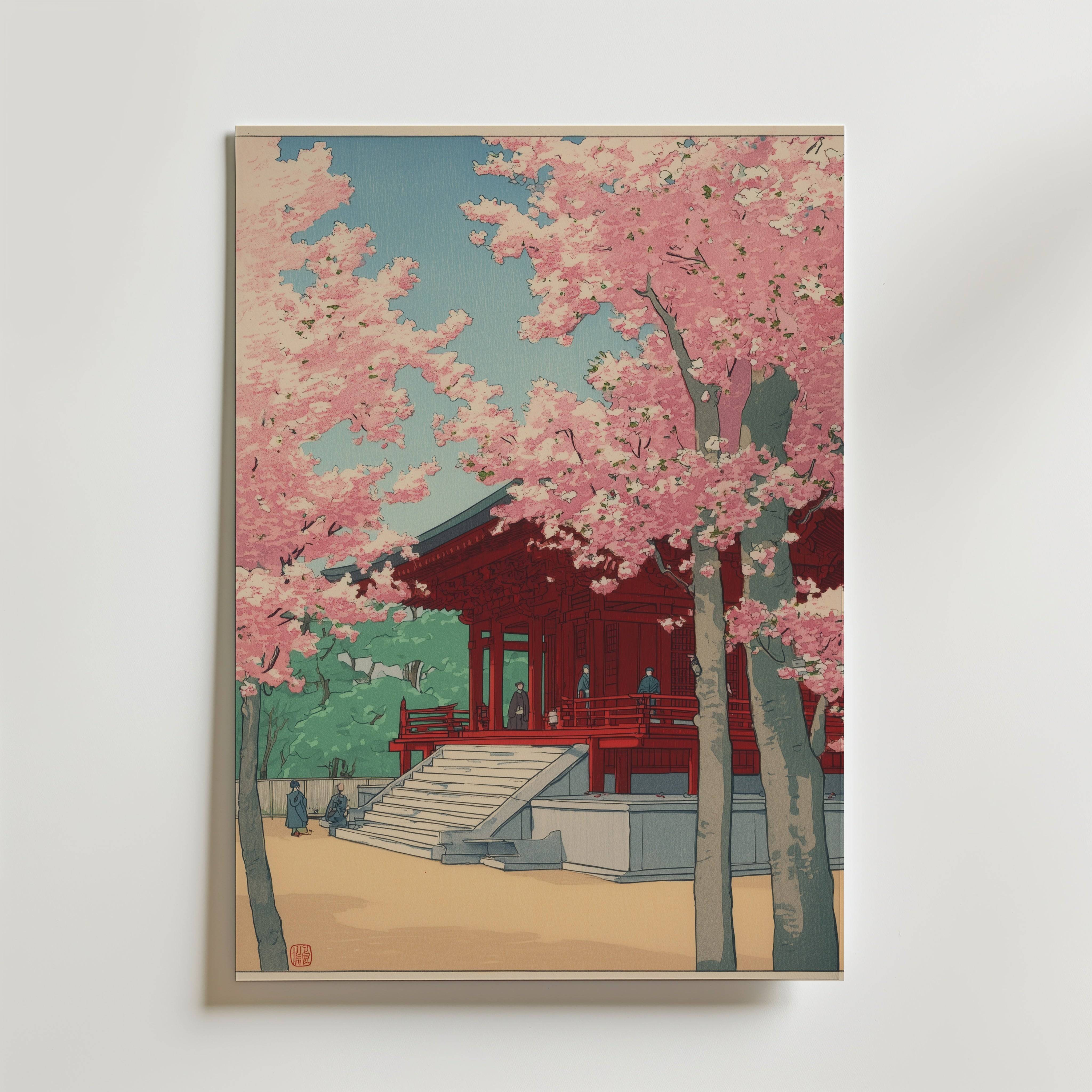 Sakura Temple Poster - Fine Art Poster 70x100 cm