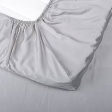 Dra på lakan Bambu Satin Ljusgrå 120x200