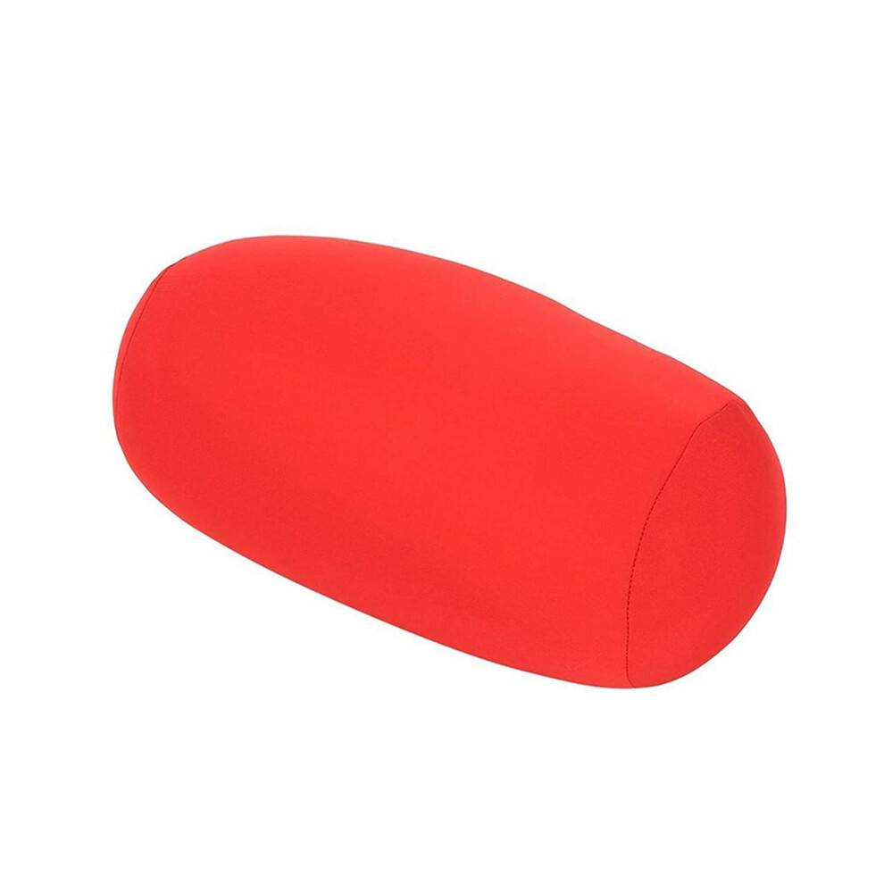 Blød nakkepude, cylindrisk støttepude til seng/sofa/rejse, 28x15 cm, rød
