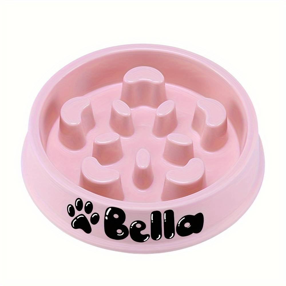 TEMU Custom Slow Feeder Dog Bowl - Non-slip, Durable Pet Food Dish For Indoor - Perfect Personalized Gift