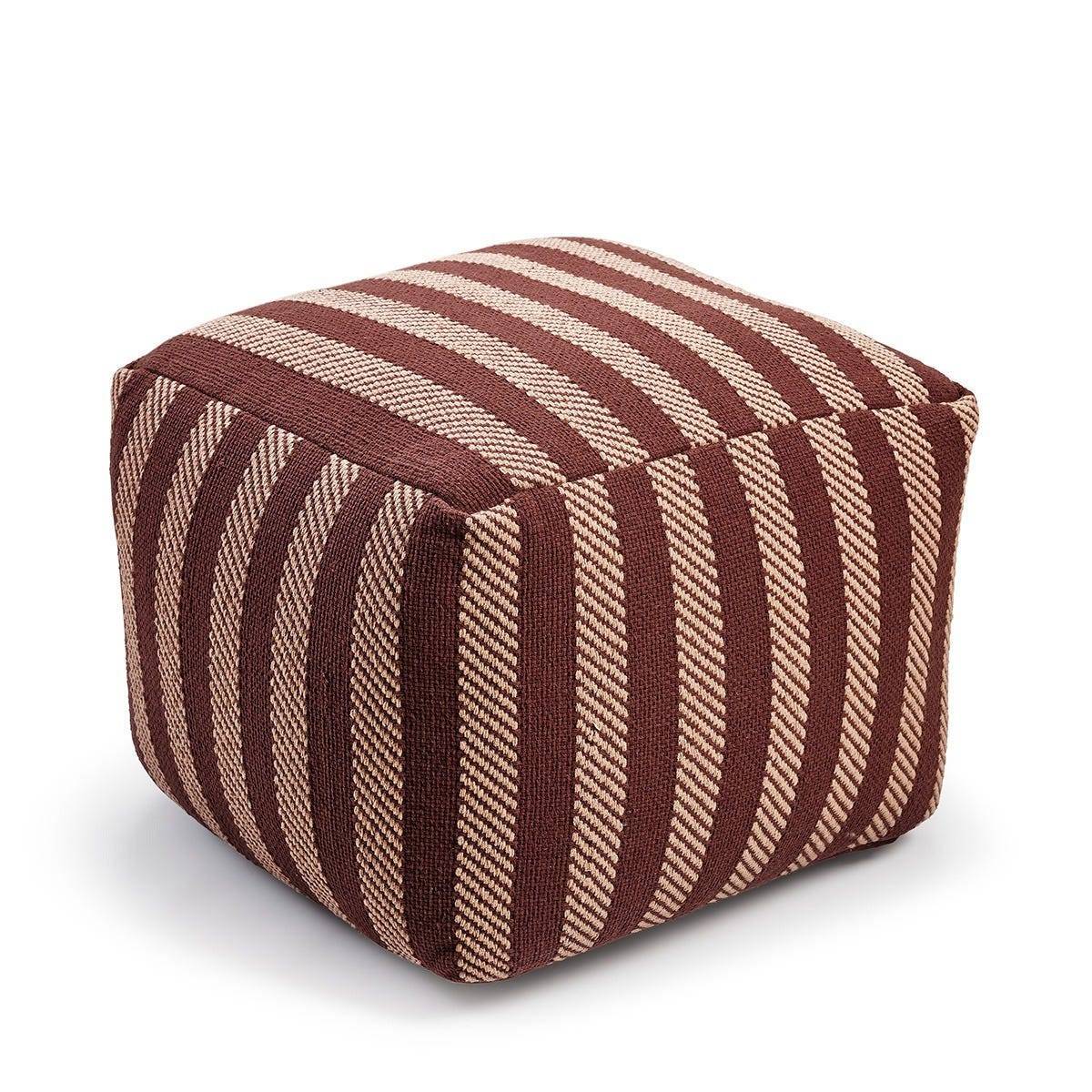 Sittpuff Randig 50x40cm Brun