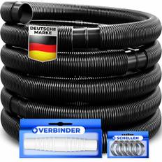 KESSER® Poolschlauch 14m / Ø 32mm | Schwimmbadschlauch mit Muffen | Solarschlauch für Pool | Saugschlauch | Pumpenschlauch | Flexibler Wasserschlauch inkl. Schlauchschellen & -verbindung | Schwarz