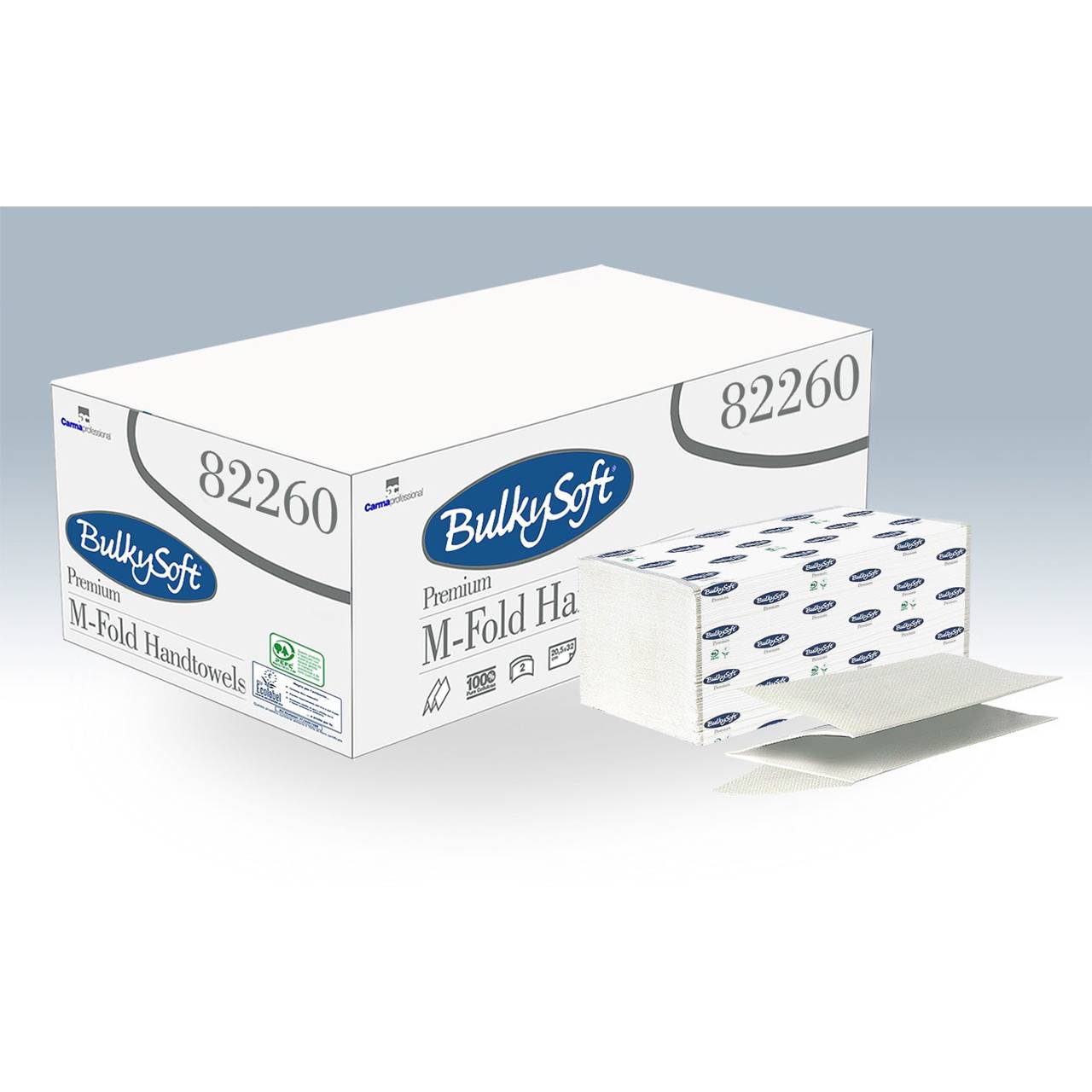 Papirhåndklæder 3-lags 32 cm – Bulky Soft 82260 – 100 ark – 25 pakker.