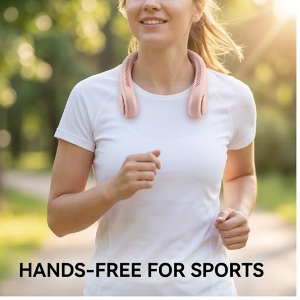 Bärbar bladlös nackfläkt, bärbar USB-laddningsbar lata fläkt, 360 kylande handsfree personlig fläkt för utomhusbruk, sport och hem pi