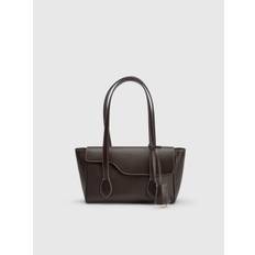 Eira Walnut/Contrast Stitch Grained Leather Shoulder bag - One Size (One Size)