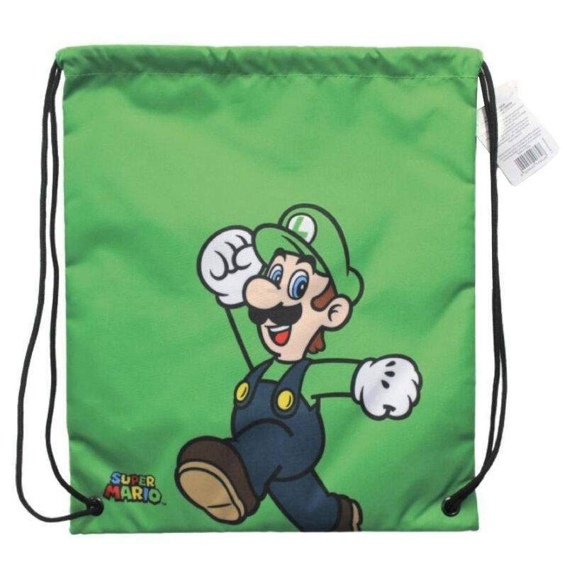 Super Mario Bros Luigi Gym Bag, 40 cm størrelse, holdbart design