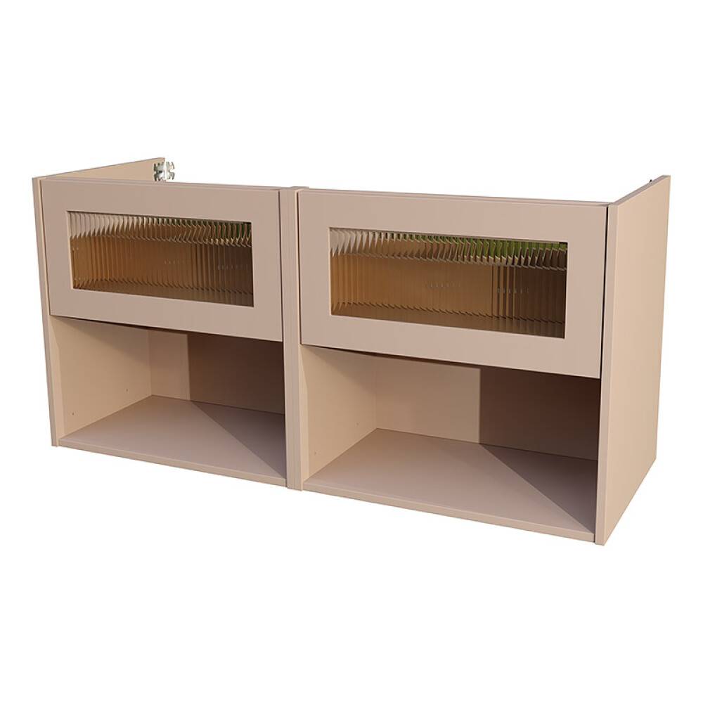TVÄTTSTÄLLSSKÅP CAMARGUE AURA DUBBEL PORSLIN 120CM 2 LÅDOR & BOXAR LINJEGLAS SKÄR