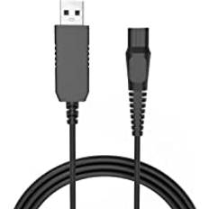 Superer 5 V USB till DC 15 V USB-kabel laddningskabel kompatibel med Philips Norelco HQ8505 9000 7000 5000 3000 QG HQ QC at PT RQ Series rakapparat strömkabel