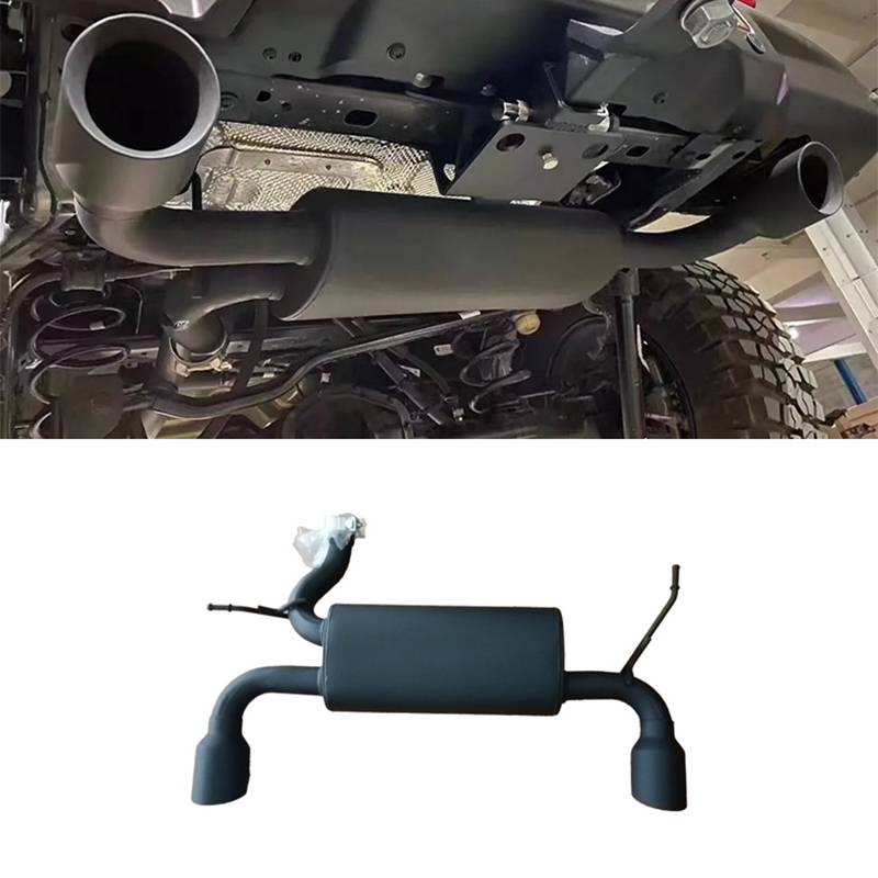 Off-Road 4X4 Steel Matte Black Dual Car Back Exhaust Muffler System For Jeep Wrangler JK JL 2007-2024