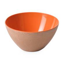 OMADA Design - 3,5 lt salladsskål - Plast- och träbehållare - Hållbar och okrossbar skål - Tillverkad i Italien - Ecoliving Line - Orange