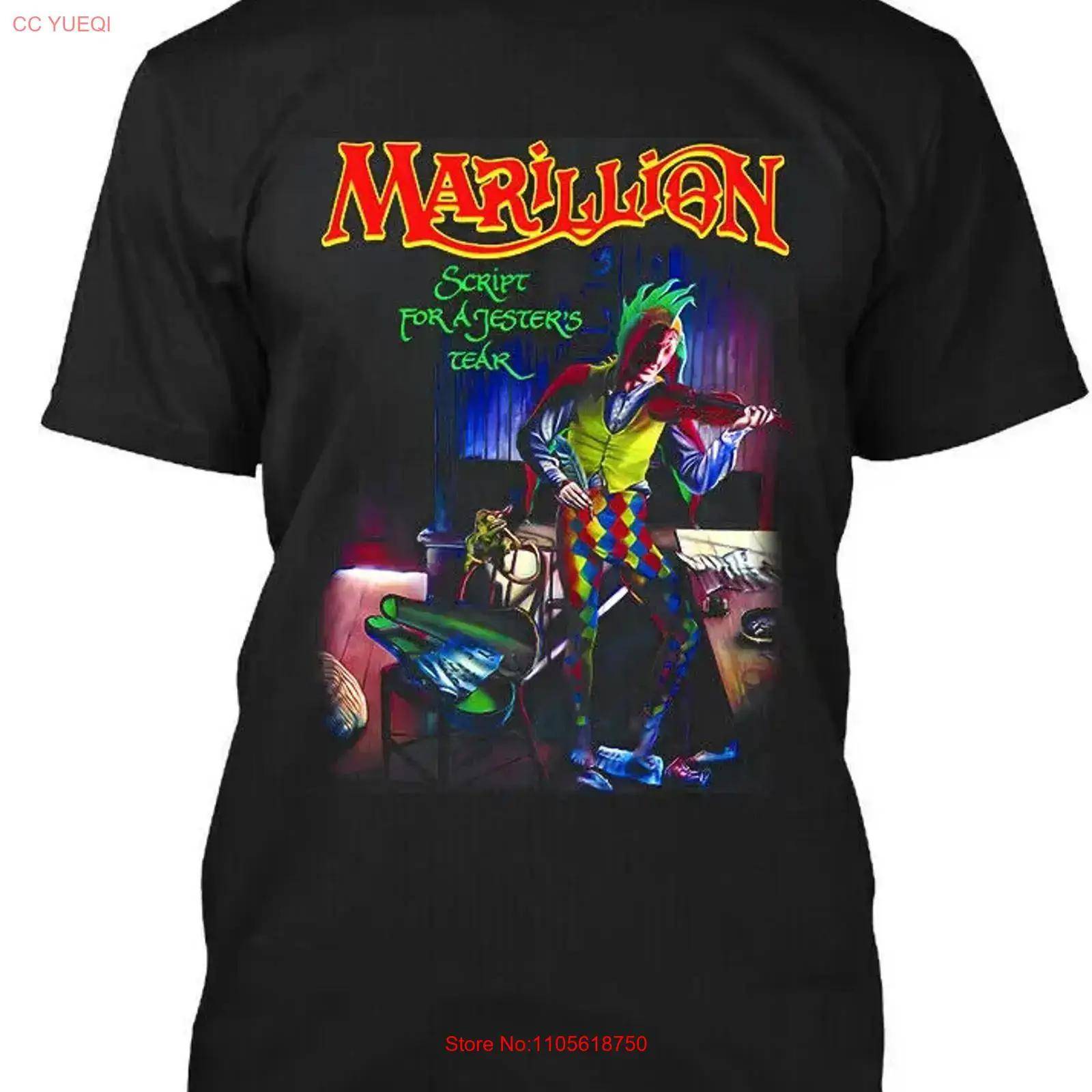 Ny med lapp Marillion Script For A Jesters Tear Engelsk Progressiv Rock T-shirt S 4XL Vintage Designerkläder Snygg cm blue