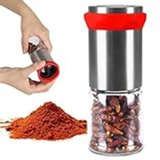 100 ml chiliskärare, chilikvarn av rostfritt stål och glas, 17,5 cm hög kryddskärare | chilikvarn pepe | saltkvarn | skärare för kryddor