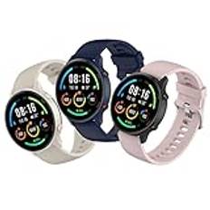 SenMore 3 stycken armband för Xiaomi Mi Watch/Xiaomi Watch S1/Xiaomi Watch S1 Active/Xiaomi Mi Watch Color Sport, 22 mm, justerbart smart klockarmband i silikon för Xiaomi Mi Watch