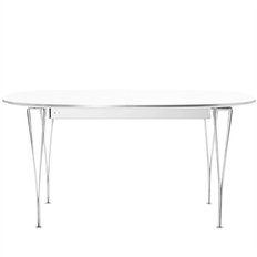 Fritz Hansen Super-Ellipse bord m. udtræk (B620) af Piet Hein, 170/270x100 cm, hvid