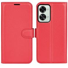 OnePlus Nord 2T 5G - Læder cover / pung - Rød