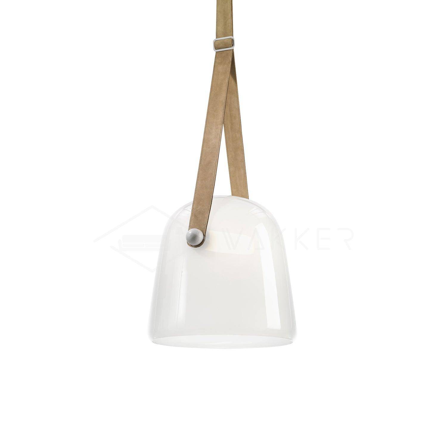 LunaMona Taklampa - Modern Hänglampa i Metal och Glas - Vit / 20cm x 19cm / Kall Vit