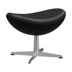 Fritz Hansen Ägget 3127 fotpall Leather Grace Black-steel