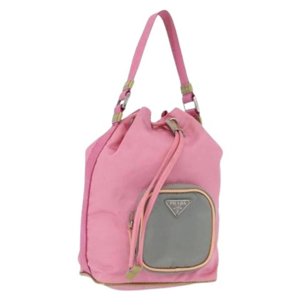 Prada Vintage Pre-owned Nylon Bucket Bag - Vintage - Dame - Lyserød - ONE SIZE - Nylon