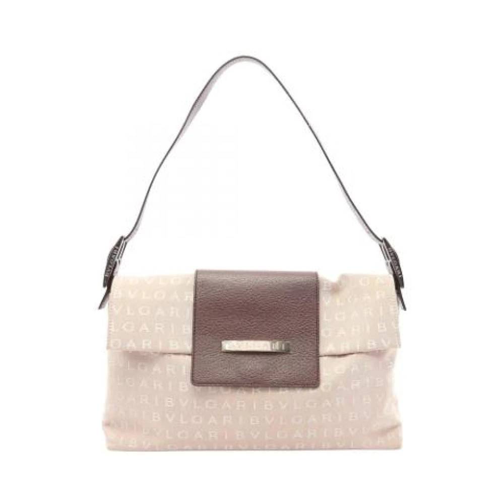 Bvlgari Vintage Pre-owned Vintage Skuldertaske - Vintage - Dame - Beige - ONE SIZE - Uld