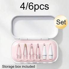 Ersättande mjuka gummispetsar/spetsar som är kompatibla med Apple Pencil 1:a/2:a generationen, IPad Pro Stylus Penspets, Universal för surfplattor - Rosa (6 spetsar + förvaringsbox,4 spetsar + förvaringsbox,2H*2+2B*2+förvaringsbox)