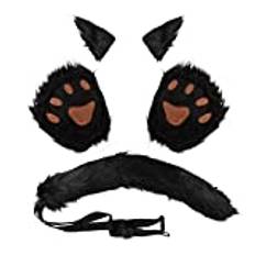 XGOPTS Vargkostym vuxen varulvsöron svans klo handskar set cosplay vargkläder halloween anime monster cosplay utklädning festtillbehör för teaterscen